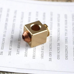 Brass + Red Copper Knife Bead Key Chain Parachute Cord Bead Pendant Lanyard EDC 07FC0E-D4 - KOEEK