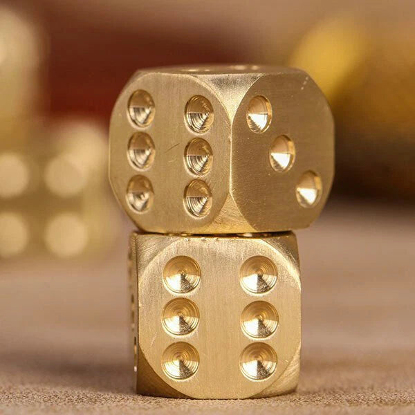 5pcs Solid Brass Polyhedral Dice Club Board Game Party Supplies Necessary EDC EDC - KOEEK