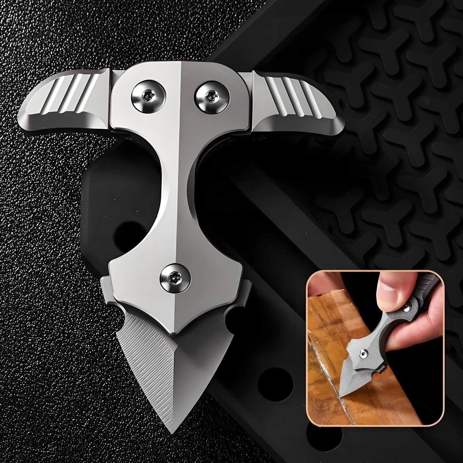 Titanium Alloy Multi-tool Toys EDC Pry Bar With Sheath Outdoor Camping Gear Gift 07FC0E-D4 - KOEEK