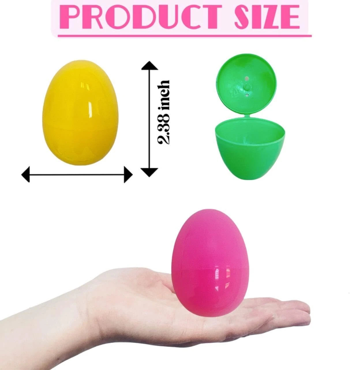 Plastic Bright Easter Egg Assortment 50 Pcs Perfect for Easter Egg Hunt/Surprise 07FC0E-D4 - KOEEK
