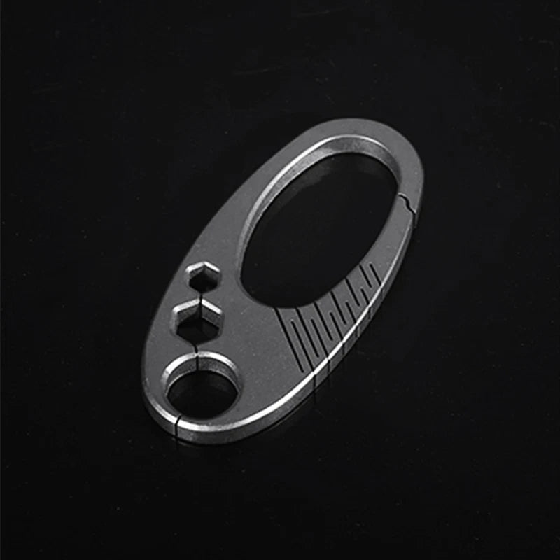 EDC Titanium Alloy Keychain Carabiner Waist Fast Hanging Buckle with Key Ring 07FC0E-D4 - KOEEK