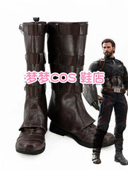 Avengers 3 Captain America Cosplay Customized Shoes Boots Unsex Halloween Prop 07FC0E-D4 - KOEEK