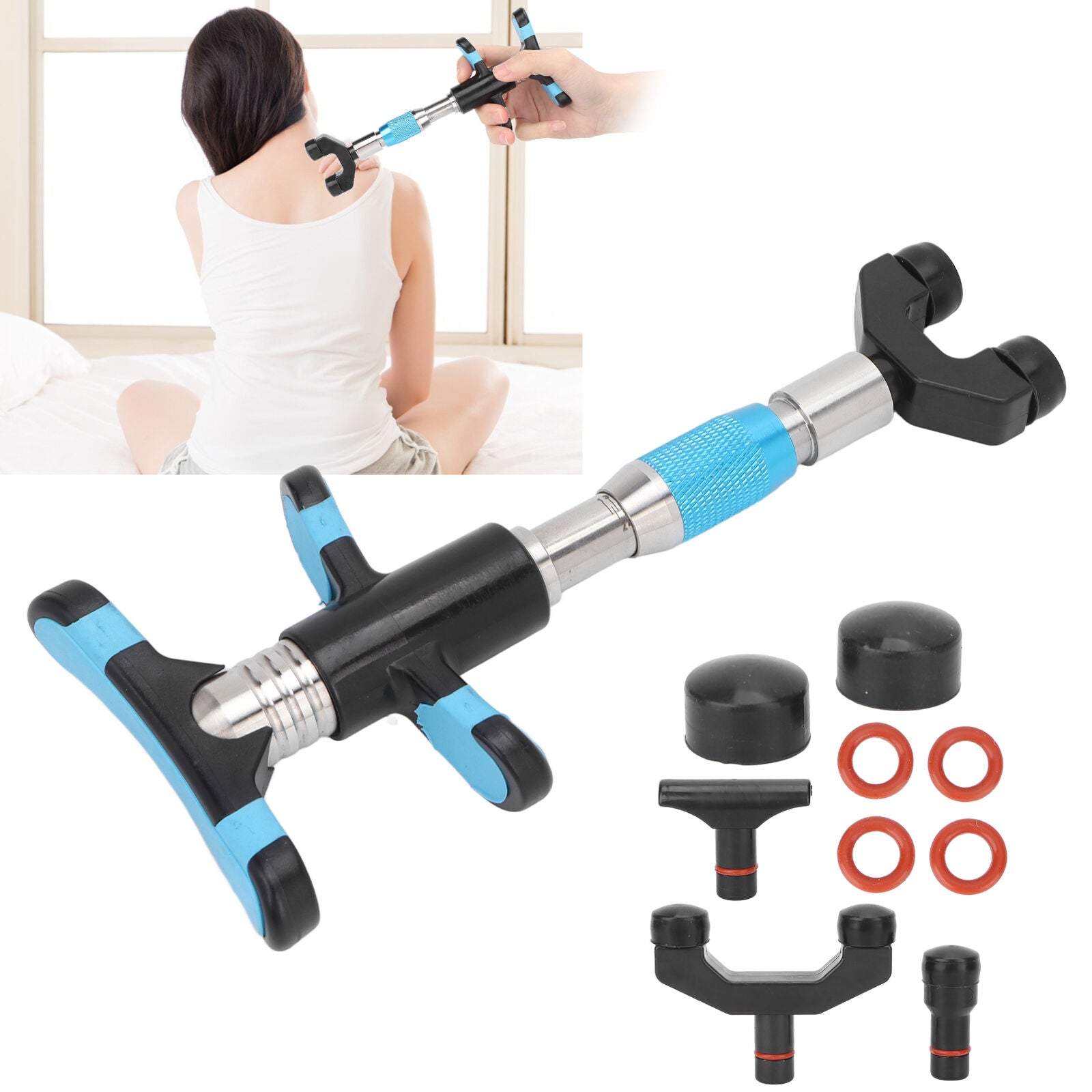 new 10 Gears Chiropractic Vertebration Massager Spine Adjusting Massage(Blue ) HGF koeek - KOEEK