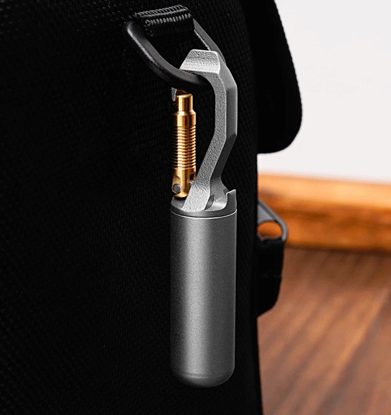 EDC Titanium Keychain Waterproof Storage Pill Case Bottle Opener Outdoor EDC Box 07FC0E-D4 - KOEEK