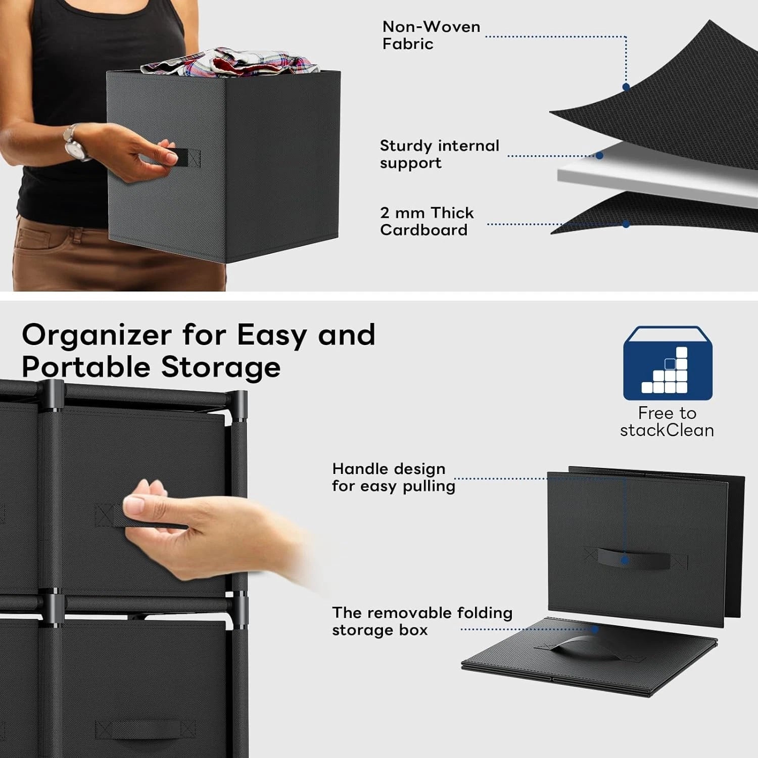 6 Cube Storage Rack, Wardrobe Storage Rack, and Storage Shelf 07FC0E-D4 - KOEEK