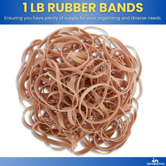new 1InTheOffice Rubber Bands Thick Bands, Heavy Duty beige 1INTHEOFFICE - KOEEK