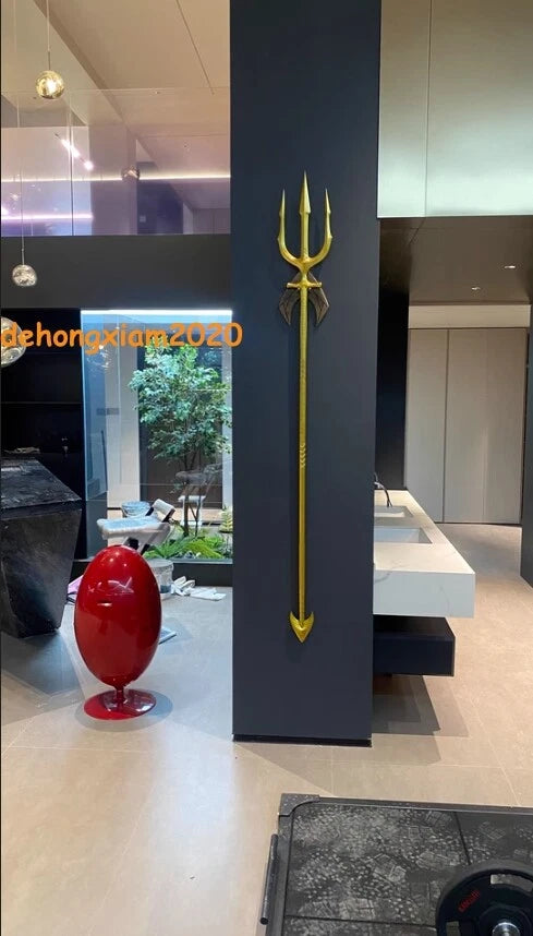 Scale Aquaman Steel Alloy Trident Cosplay Prop 1:1 Full Metal Ornament Toy 210cm 07FC0E-D4 - KOEEK
