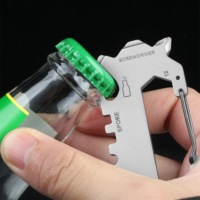 EDC 9 in 1 Multifunction Tools Outdoor Camping Hiking Bicycle Carabiner Keychain 07FC0E-D4 - KOEEK
