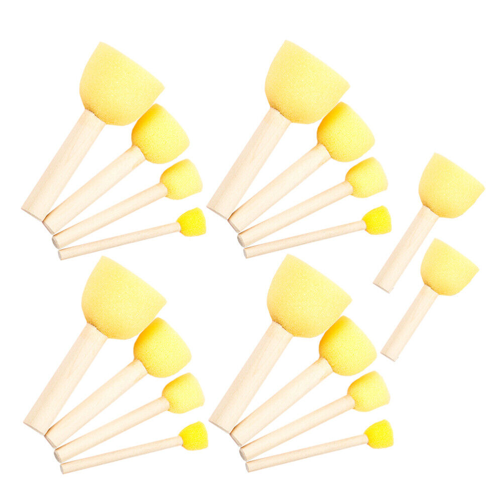 new  30 Pcs Sponge Painting Stamper Kids Brush Mushroom Head Sealers Set Child koeek - KOEEK