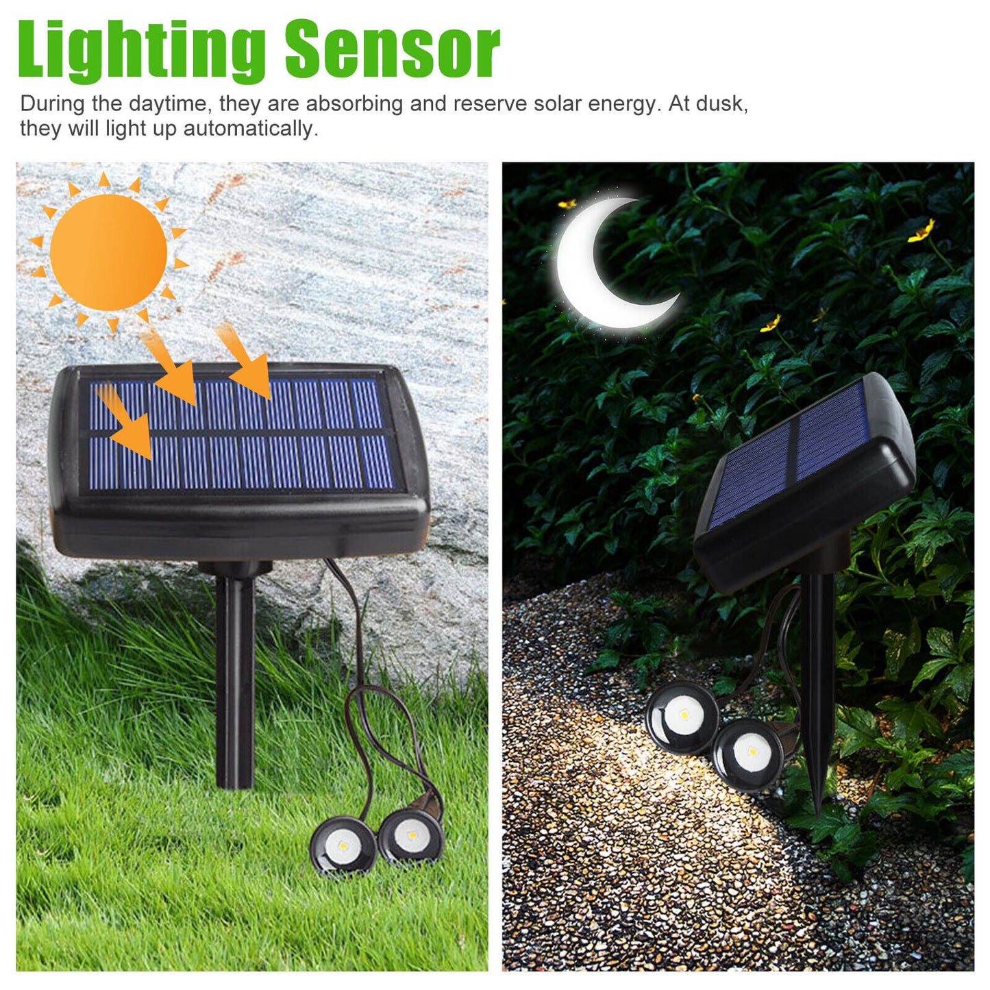 10 in 1 Solar LED Spot Light Outdoor Garden Landscape Spotlights Lamp Waterproof