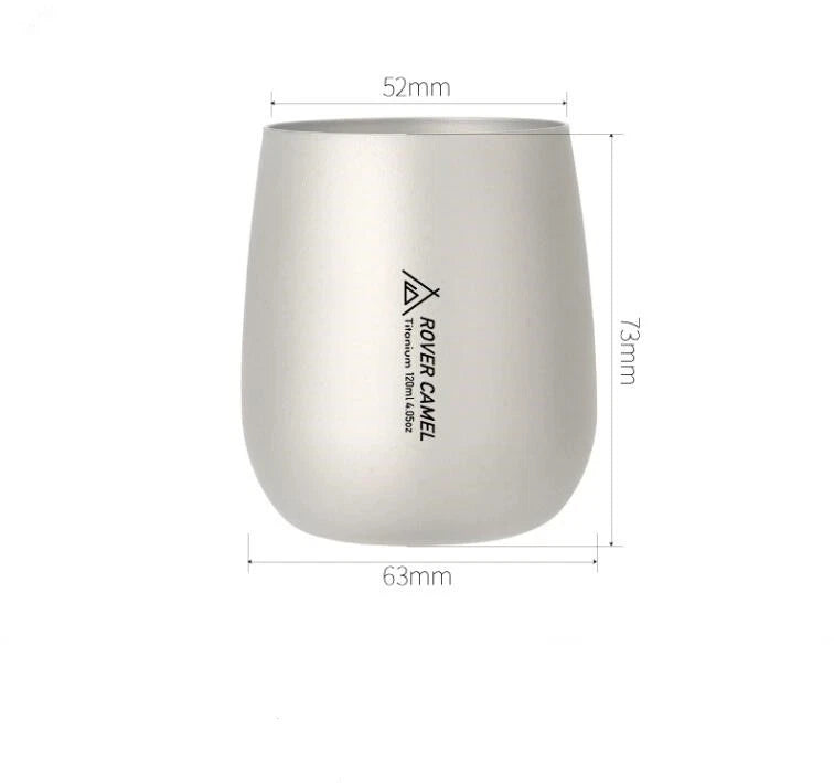 Titanium Water Cup Outdoor Camping Hiking Double Wall Tea Pot Coffee Mug 120ml 07FC0E-D4 - KOEEK