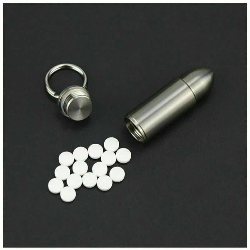 EDC Titanium Waterproof Sealed Box Portable Medicine Bottle Key Pendant Tank 07FC0E-D4 - KOEEK