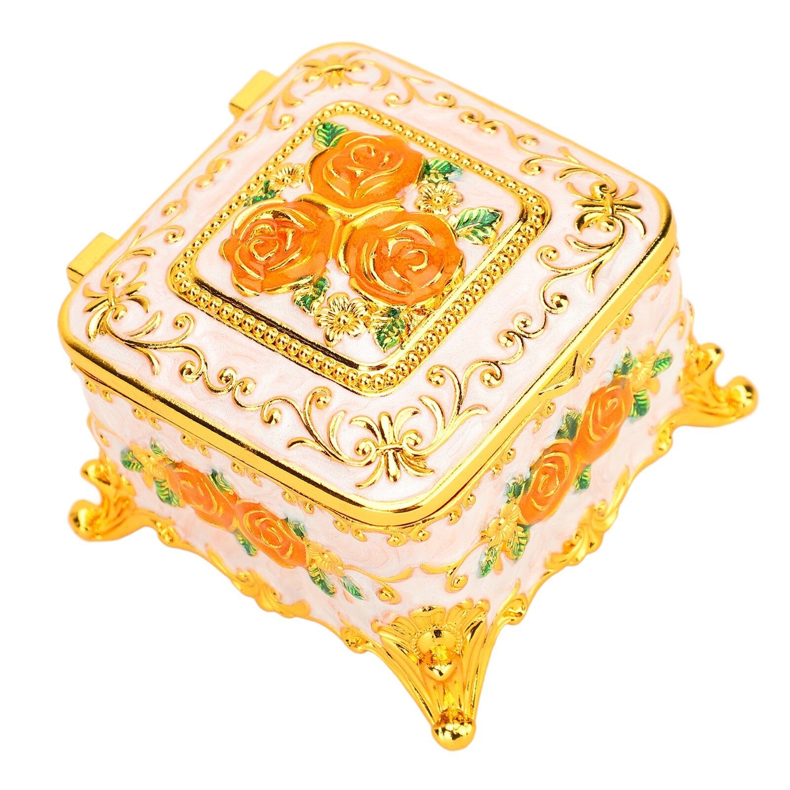 new Classic Trinket Storage Organizer Rose Pattern Ring Box for Earrings Necklaces koeek - KOEEK