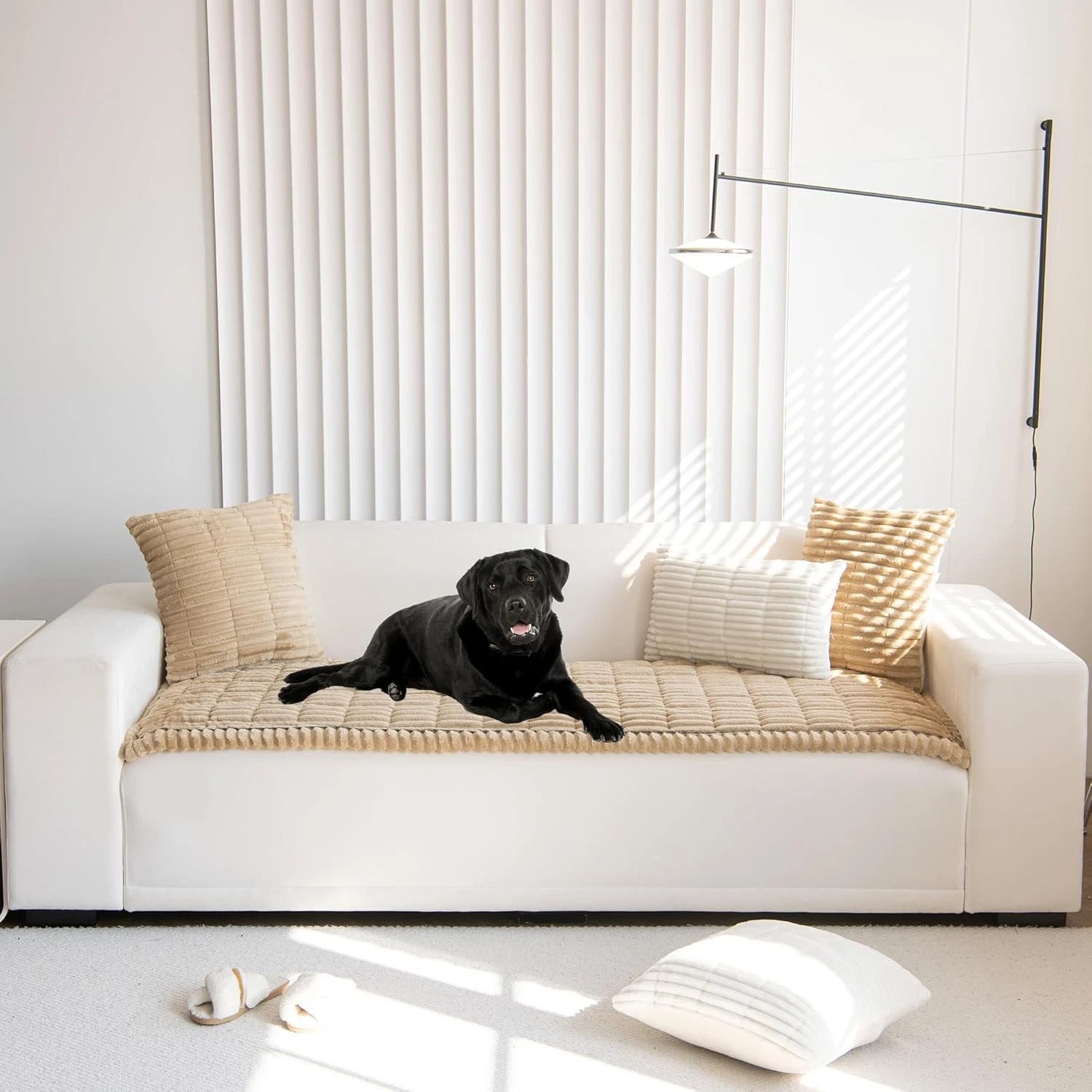 Pet sofa cover, suitable for dogs (brown, 27.6 inches x 70.9 inches) 07FC0E-D4 - KOEEK