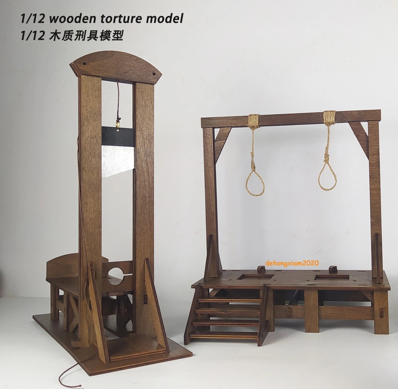 1/12 Wood French Guillotine Gallows Model Scene For 6" Action Figure Accessories 07FC0E-D4 - KOEEK