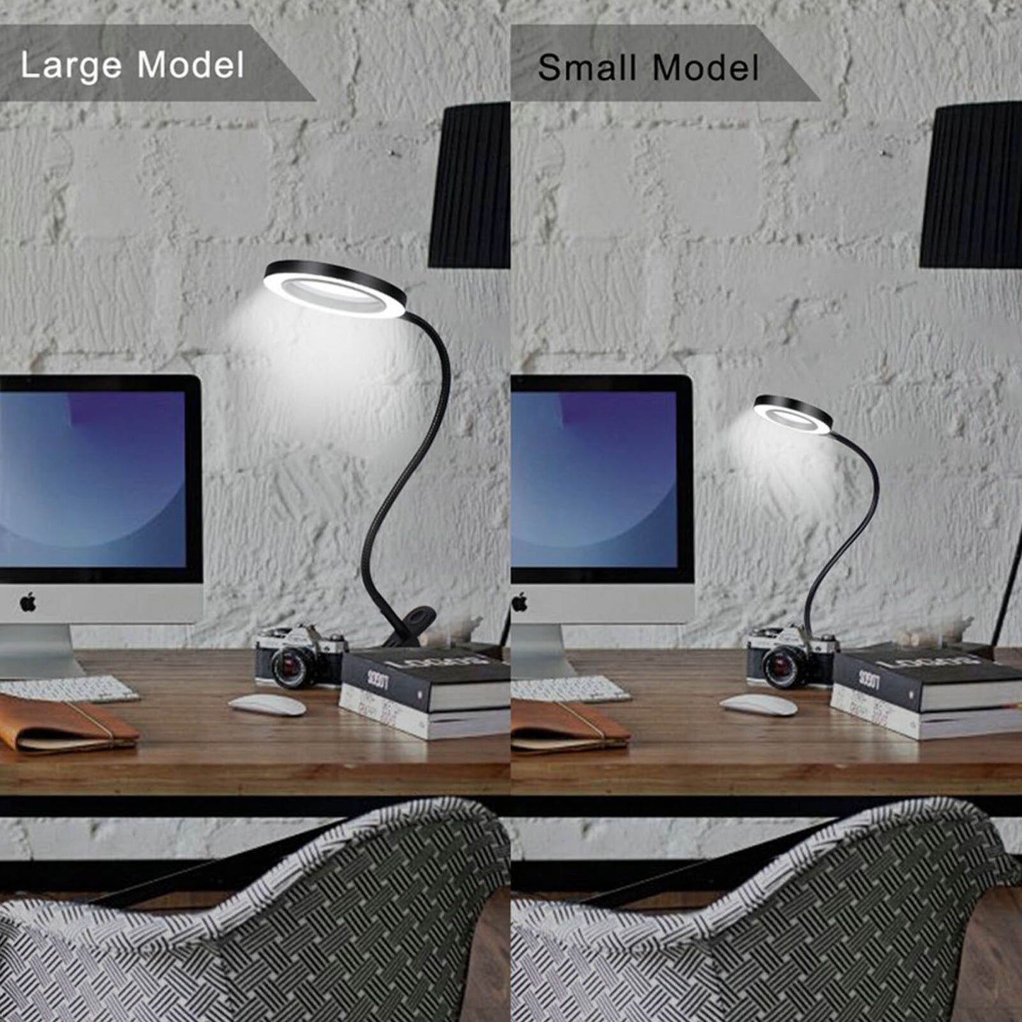 new Magnifying Lamp LED Light 3X Gooseneck With USB-Cable Adjustable Brightness koeek - KOEEK