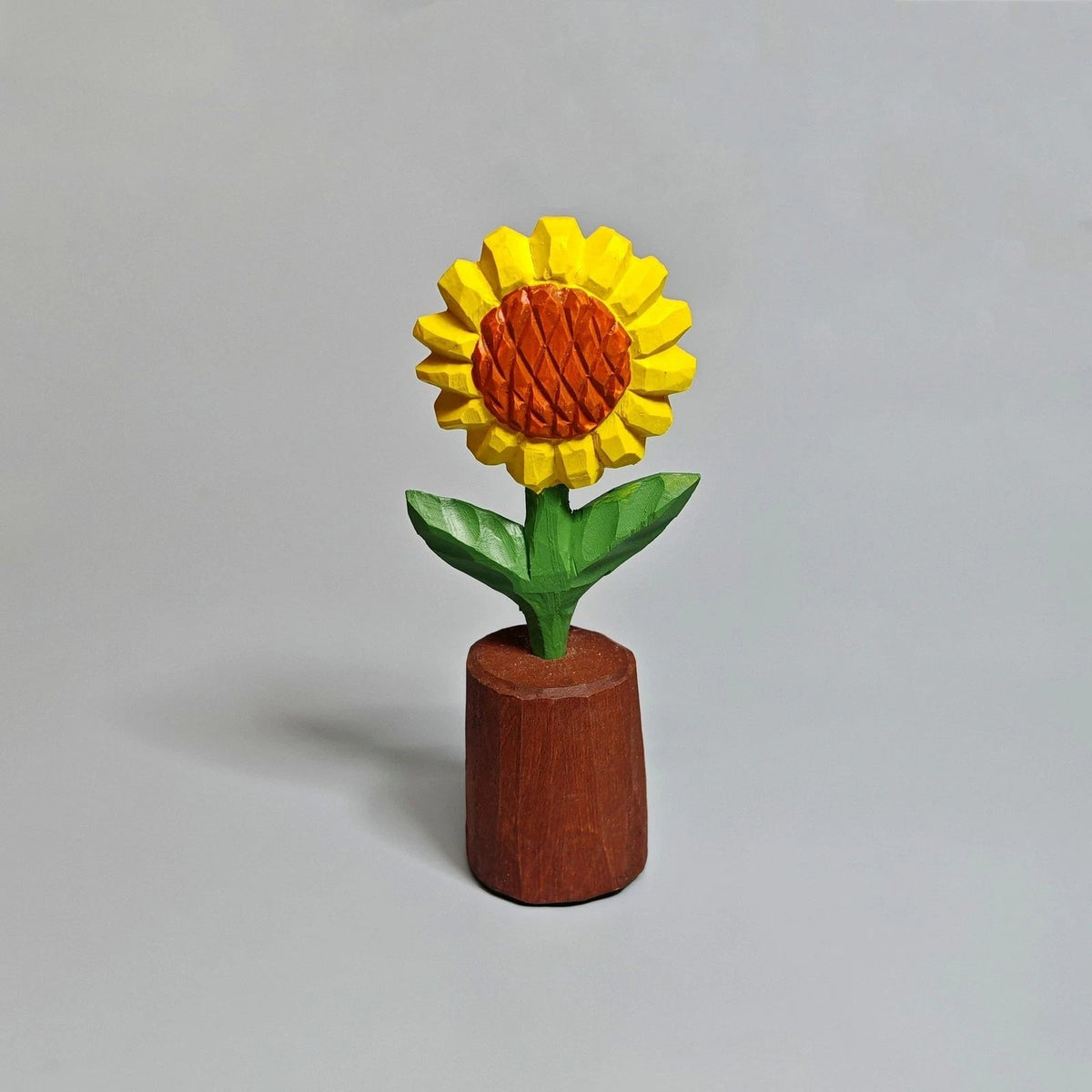 Hand Carved Wooden Sunflower Desktop Ornament Gift Home Office Decor 07FC0E-D4 - KOEEK