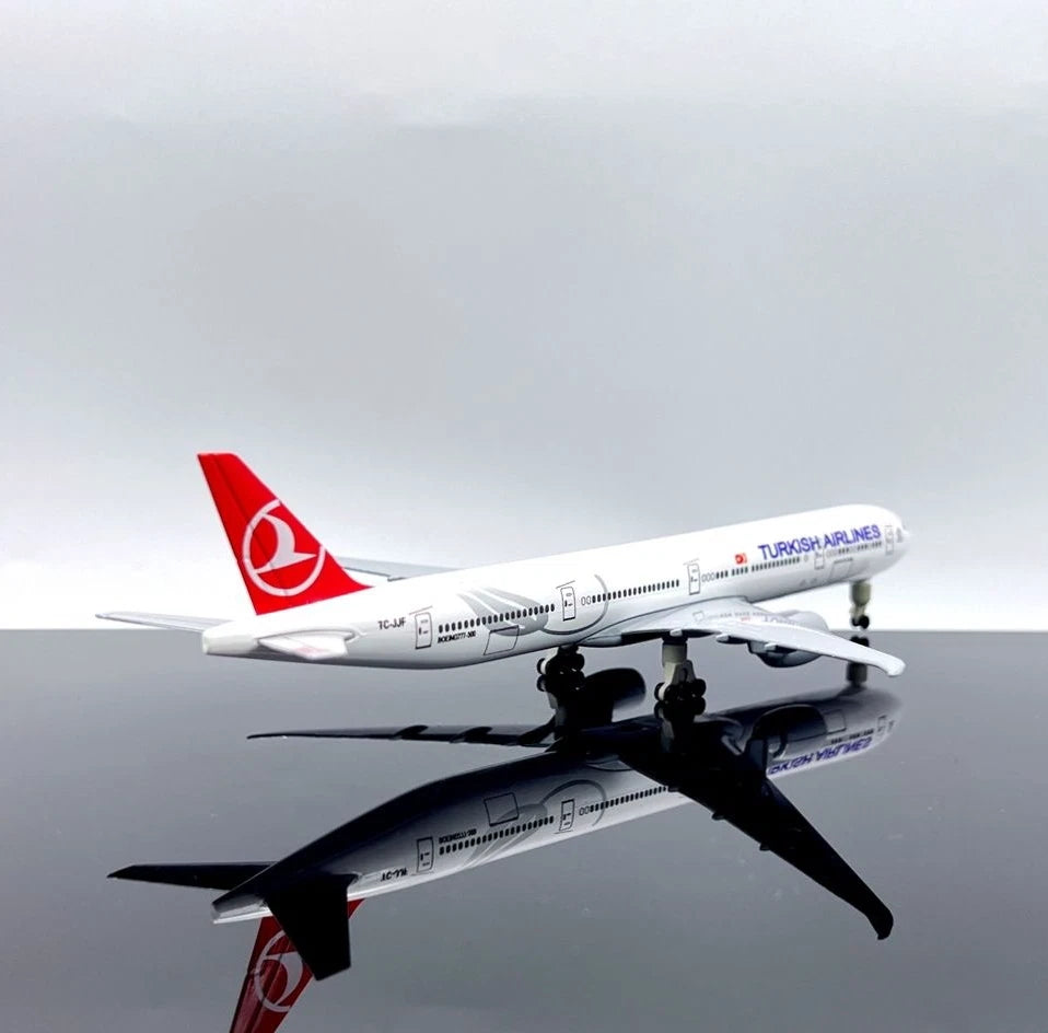 1:300 Turkish Airlines Boeing 777 Alloy Model 7.87"Removable Wheels & Stand 07FC0E-D4 - KOEEK
