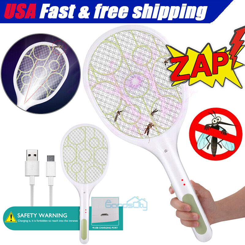 nye Raqueta Electrica Para Matar Moscas Y Mosquitos Matamoscas Con Luz LED Indicador