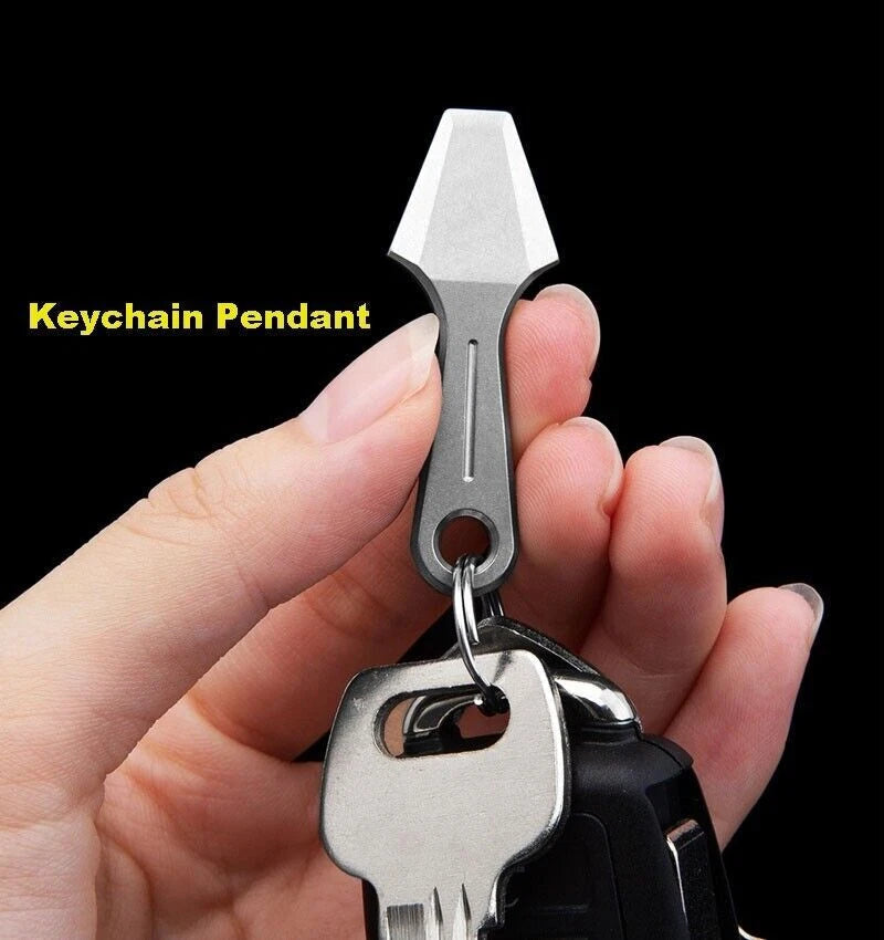 Mini Titanium Keychain Pry Bar Crowbar Necklace Pendant Pocket EDC Tool Outdoor 07FC0E-D4 - KOEEK