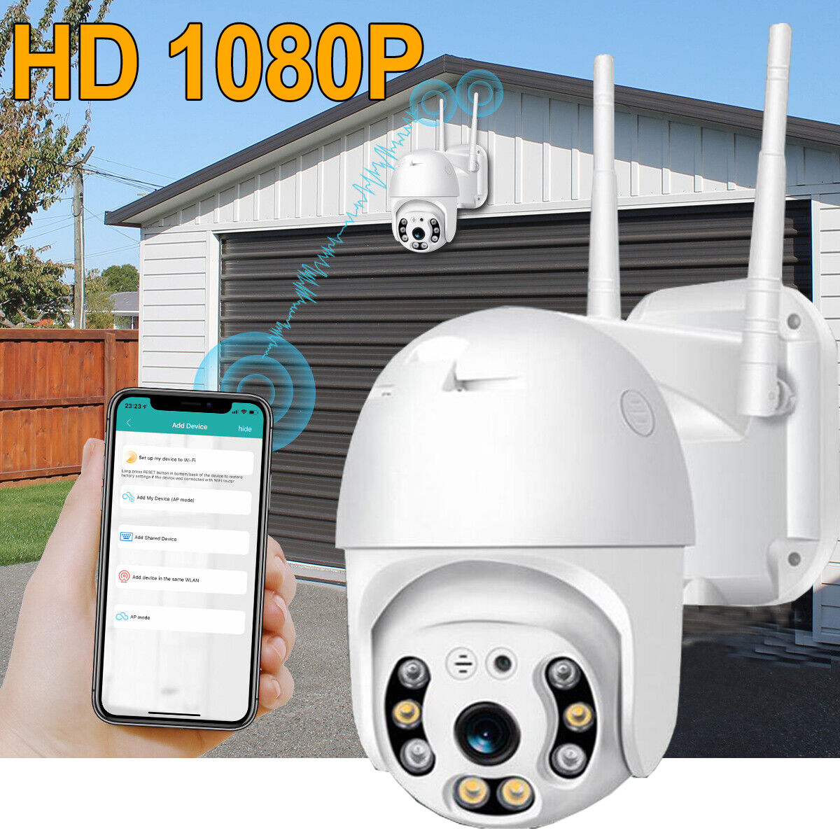 ny 1080P HD WIFI Trådløst IP-sikkerhetskamera CCTV PTZ Smart Outdoor Home IR-kamera