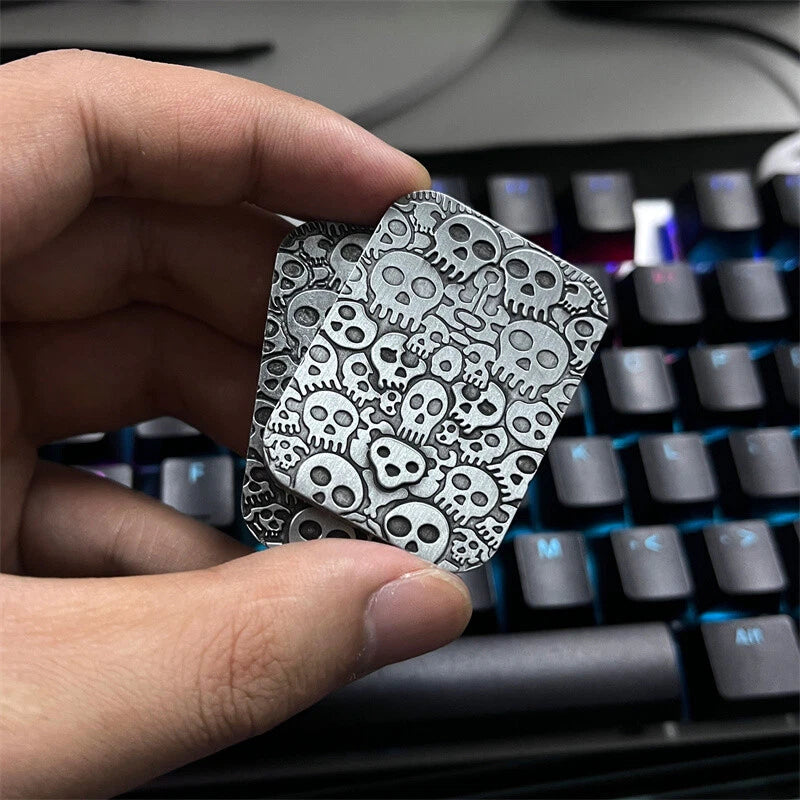 Skull Pattern Fidget Slider EDC Adult Metal Fidget Toys ADHD Tool 07FC0E-D4 - KOEEK