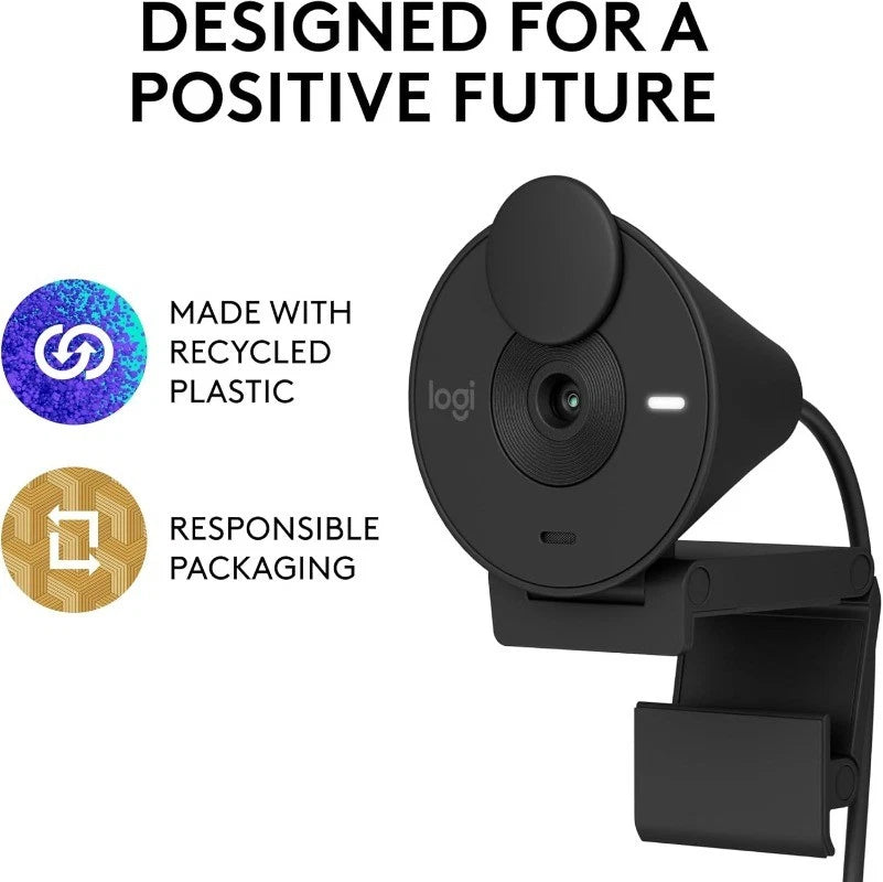 301 Full HD Webcam with Privacy Shutter, Noise Reduction Microphone，USB-C 07FC0E-D4 - KOEEK