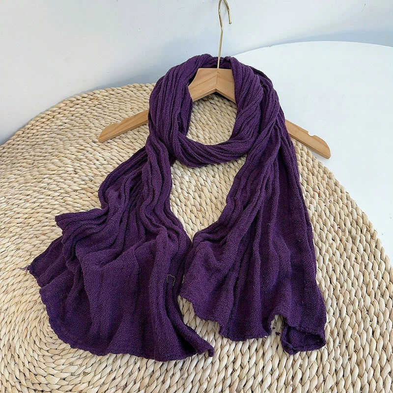 Mens Cotton Linen Scarf Breathable Plain Color Unisex Shawl Neckerchief Scarves 07FC0E-D4 - KOEEK