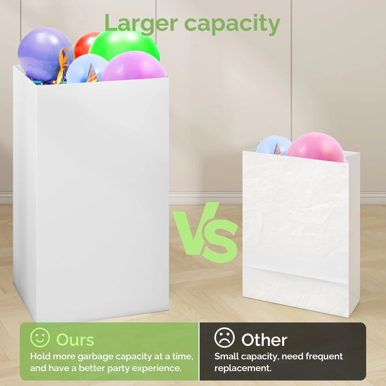 4-pack extra-large disposable trash cans,reusable portable trash cans,30 gallons 07FC0E-D4 - KOEEK