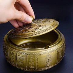 10.2cm Exquisitely Retro Ashtray Household Ornament Decoration Chinese 07FC0E-D4 - KOEEK