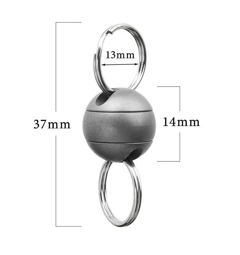 360 Degree Rotation EDC Titanium Gimbal Ring Portable Double Keychain Pendant 07FC0E-D4 - KOEEK