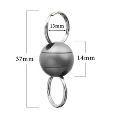 360 Degree Rotation EDC Titanium Gimbal Ring Portable Double Keychain Pendant 07FC0E-D4 - KOEEK