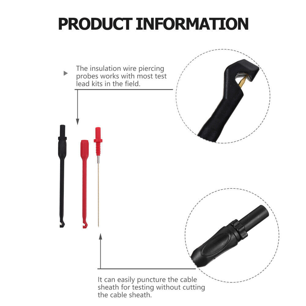 nytt piercingsett Multimeter testledninger isolasjon Nålprober Stick Pin