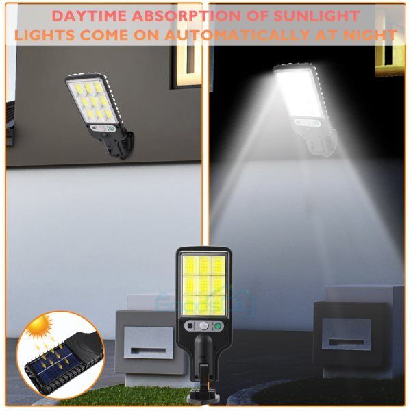 ny 1200000lm LED Solar Flood Light Security Bevægelsessensor Udendørs Yard Street Wall