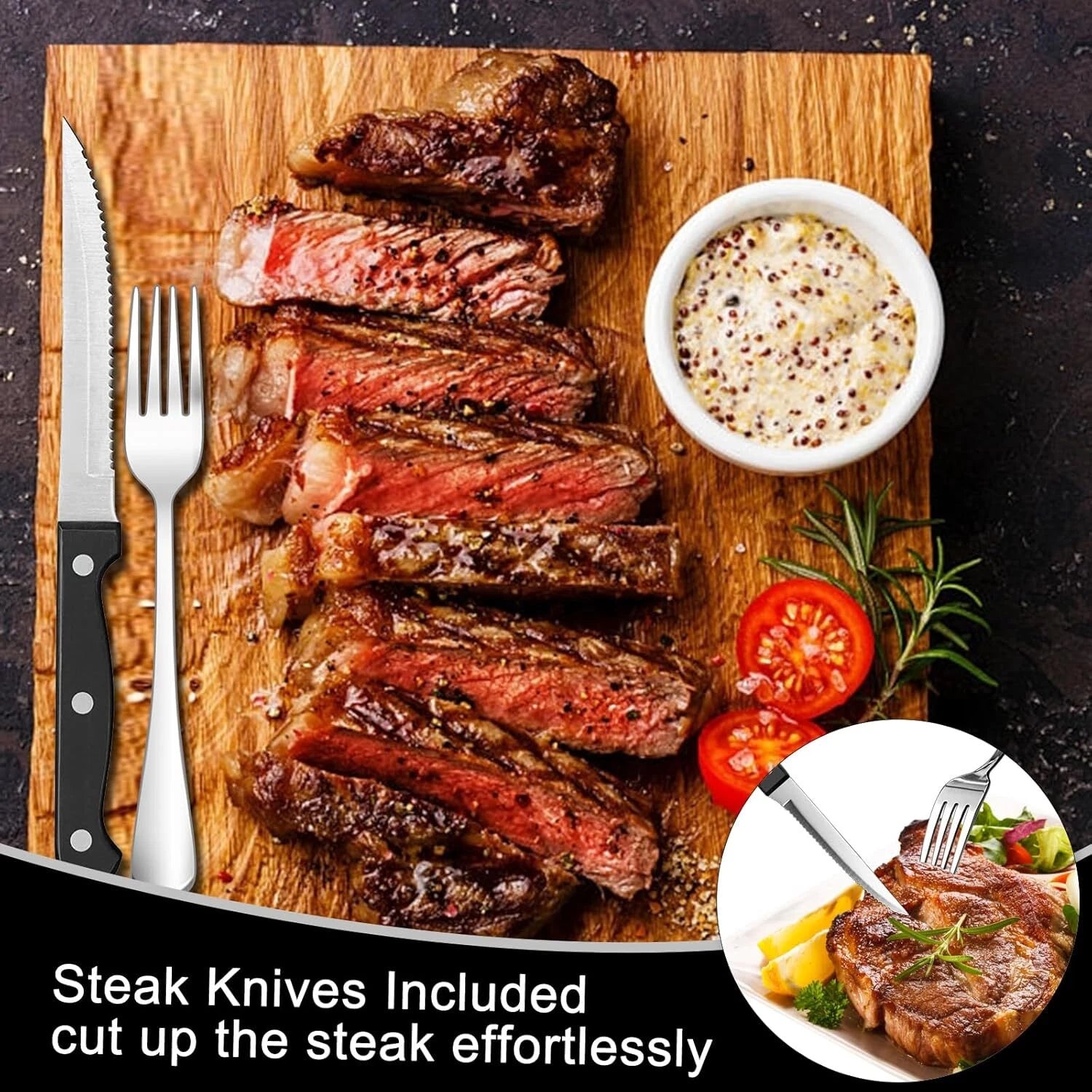 49 Piece Stainless Steel Silverware Set with Flatware Organizer, 8 People 07FC0E-D4 - KOEEK