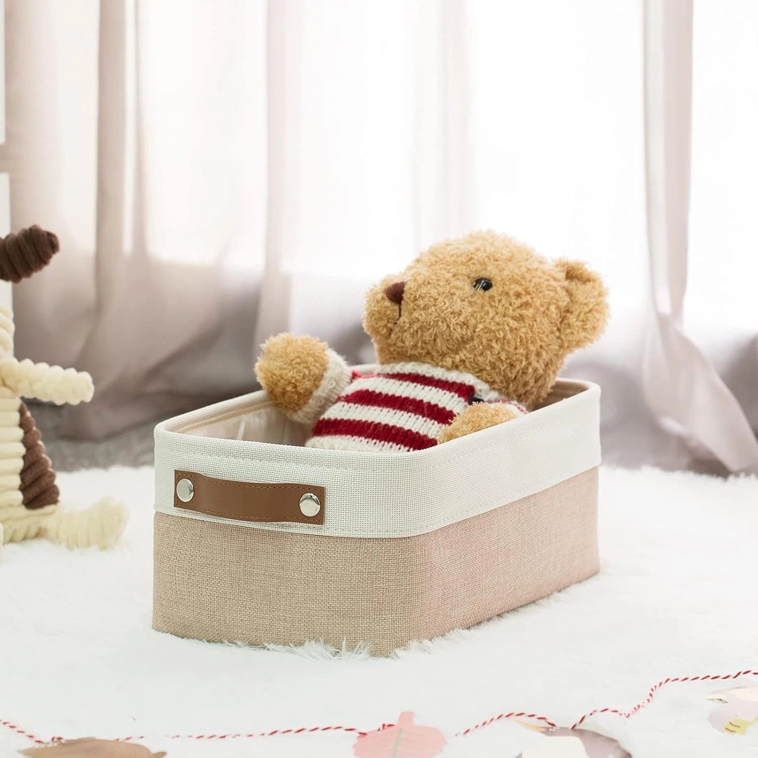 Small fabric storage basket dimensions: 11.8 inches x 7.8 inches x 5.1 inches) 07FC0E-D4 - KOEEK
