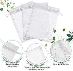 200 Pcs Fruit Protection Bags with Drawstring - White, 6 x 8 Inch 07FC0E-D4 - KOEEK