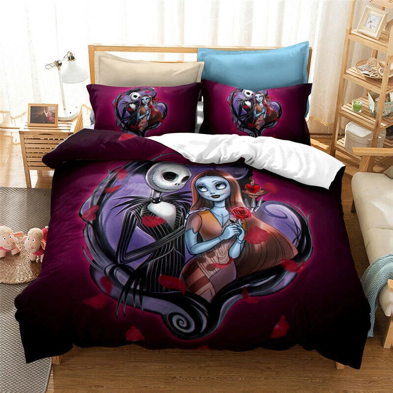 US Size The Nightmare Before Christmas 3PCS Bedding Set Duvet Cover Pillowcases 07FC0E-D4 - KOEEK