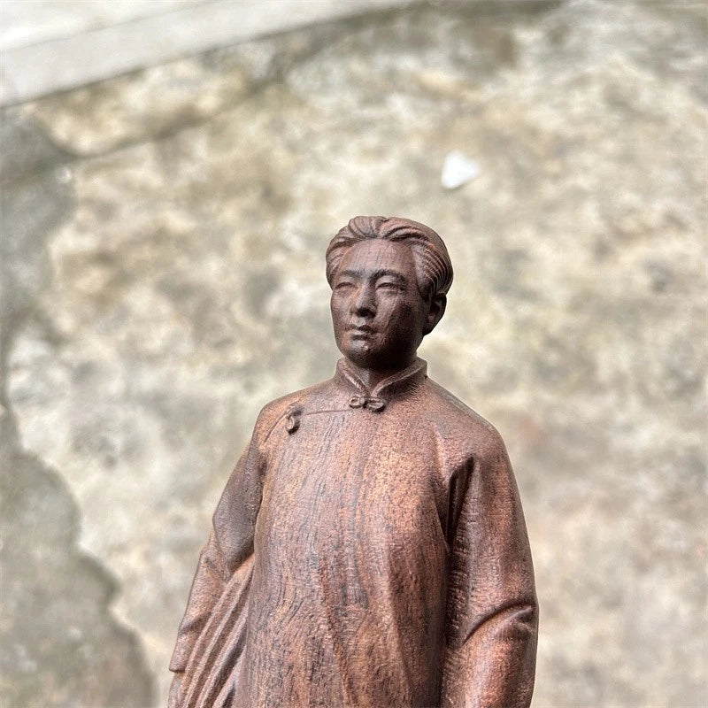 20cm Agarwood HandCarved Great Leader Politician Mao Zedong Home Decoration 07FC0E-D4 - KOEEK