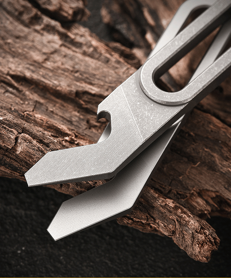 EDC Titanium Keychain Pry Bar Crowbar Pocket Opener Wrench Outdoor Multi Tools 07FC0E-D4 - KOEEK