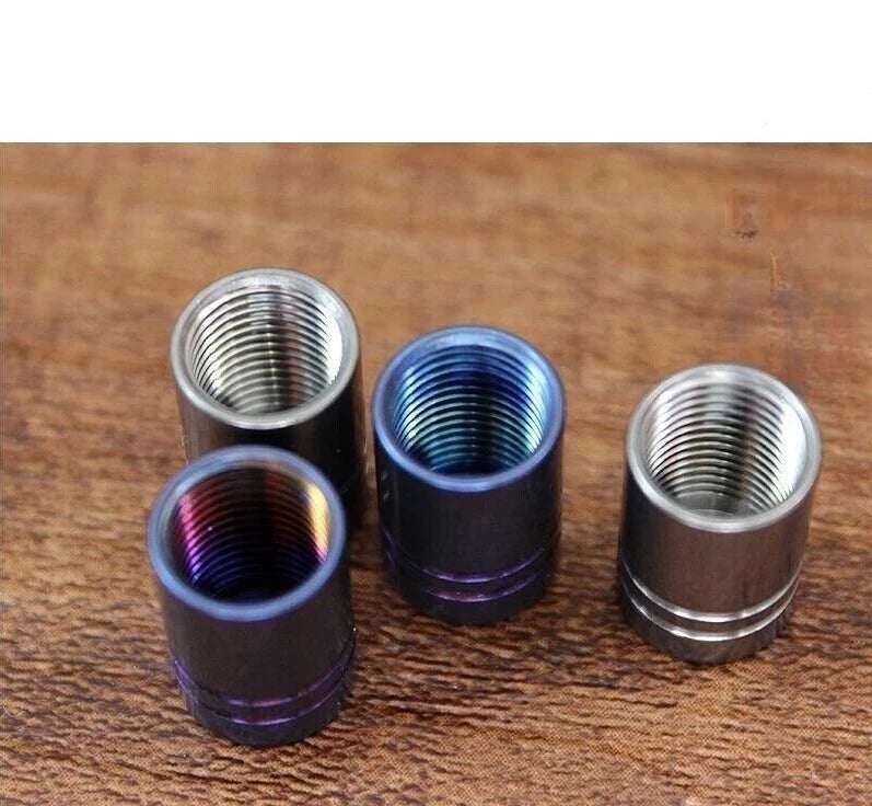 4PCS Titanium Alloy Universal Tire Valve Dust Cap Air Nozzle Cap for Car Bicycle 07FC0E-D4 - KOEEK