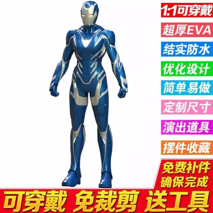 Iron Man Cosplay Wearable Helmet DIY Armor Clothes Suit Handmade EVA White Model 07FC0E-D4 - KOEEK