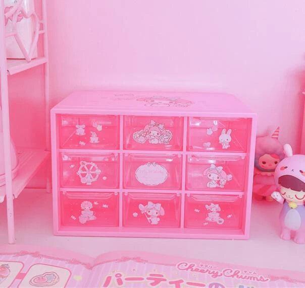 Pink My Melody Desk Jewelry Box Case Storage Organizer Case Stationery Box Cute 07FC0E-D4 - KOEEK