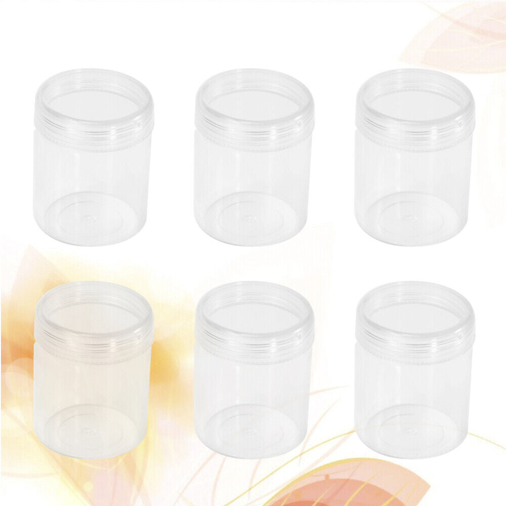 new 6 Pcs Clear Container with Lid Empty Makeup Containers Sample Jars Round koeek - KOEEK