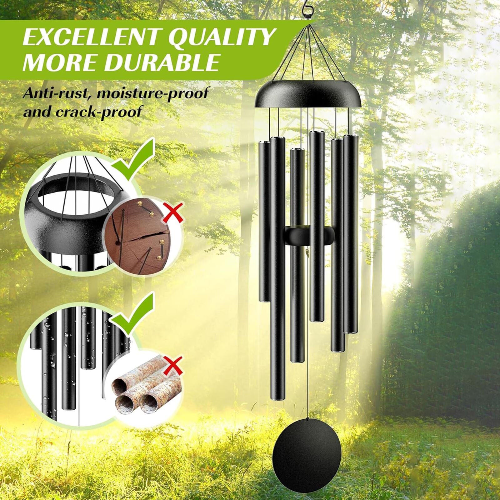 new Outdoor Wind Chimes Large Aluminium Wind Chimes 36 Inches for Garden and Outdoor koeek - KOEEK