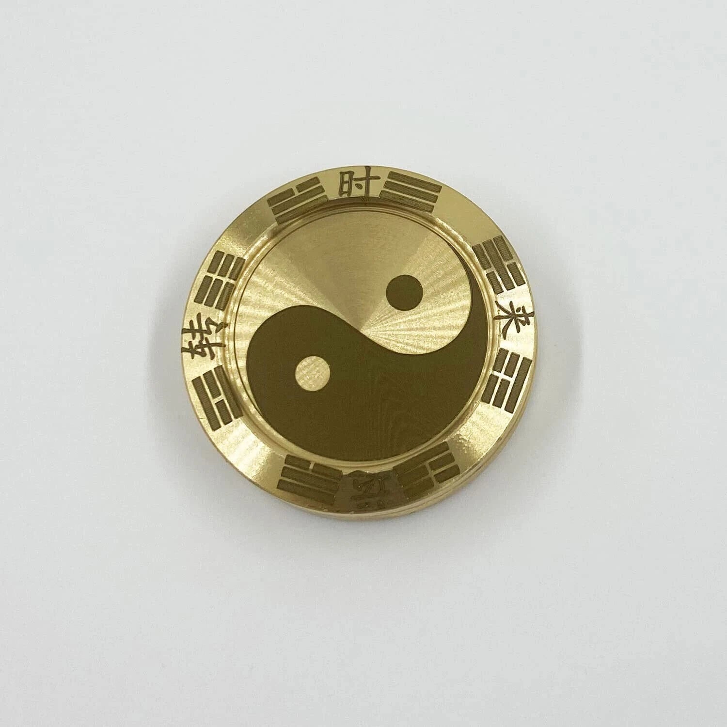 EDC Solid Brass Fidget Slider Clicker luck Coin Tai Chi Haptic Toy for Adult 07FC0E-D4 - KOEEK
