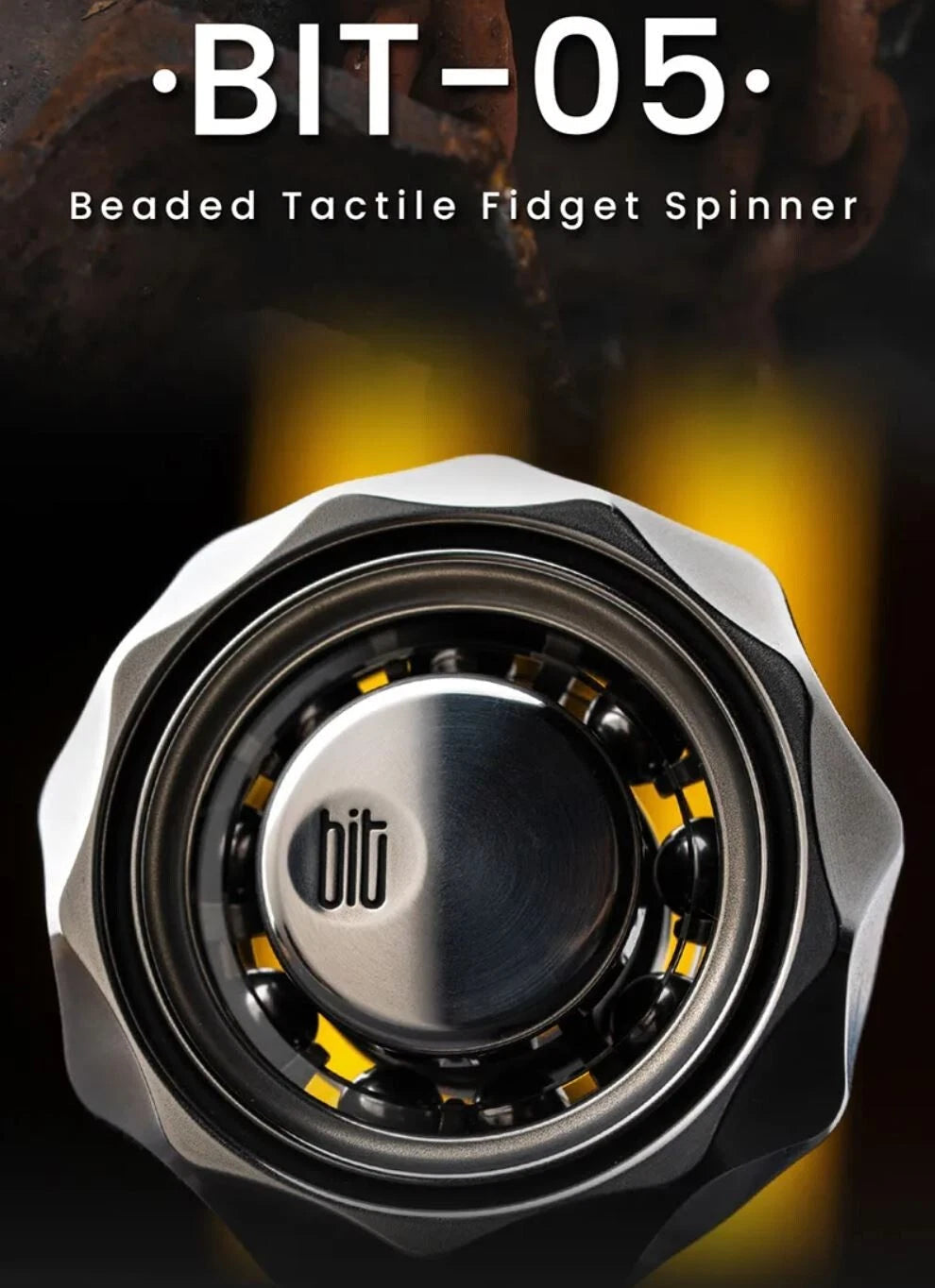 Lautie Bit 05 Beaded Tactile Fidget Gyro Spinner EDC Fidget Toy for Collection 07FC0E-D4 - KOEEK