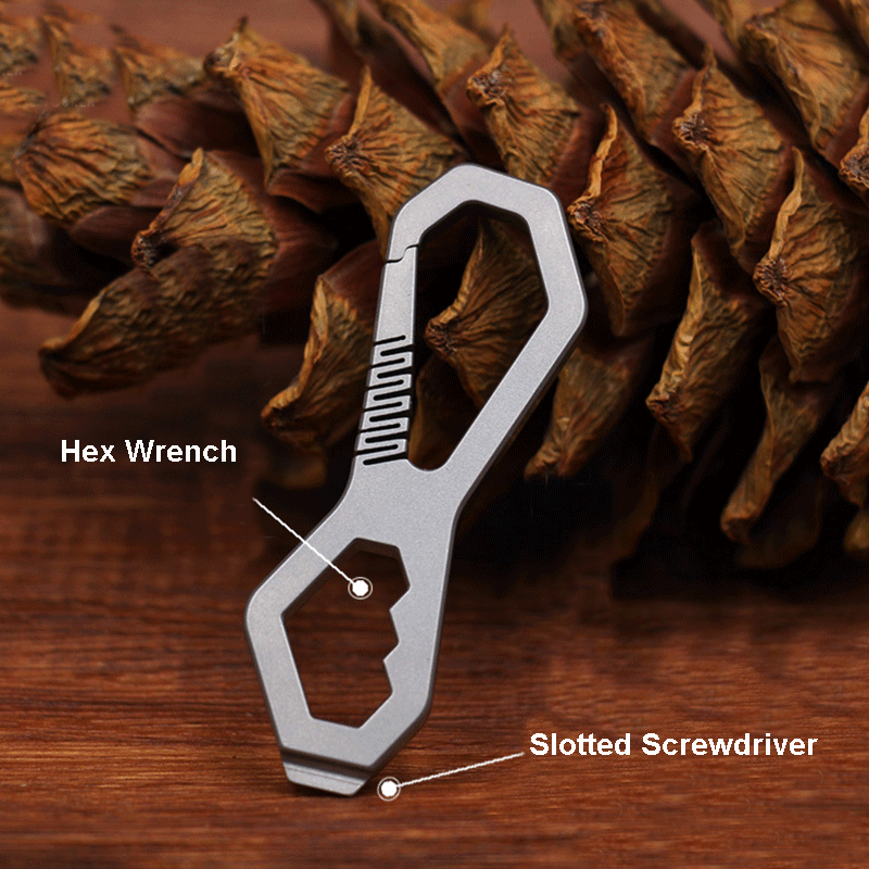 Titanium Alloy Multi Tool Wrench Screwdriver Men Waist Hanging Keychain EDC Gift 07FC0E-D4 - KOEEK