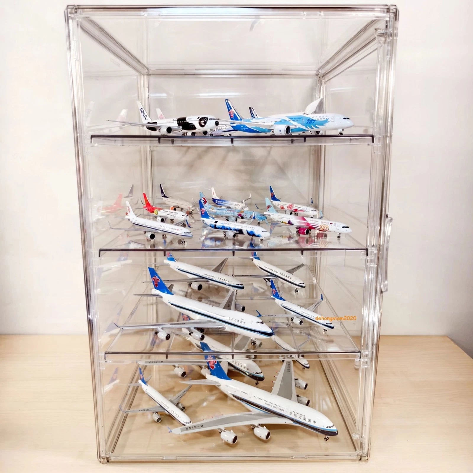 Acrylic Show Case Display Case Dustproof Large Capacity For 1/400 Airplane Model 07FC0E-D4 - KOEEK