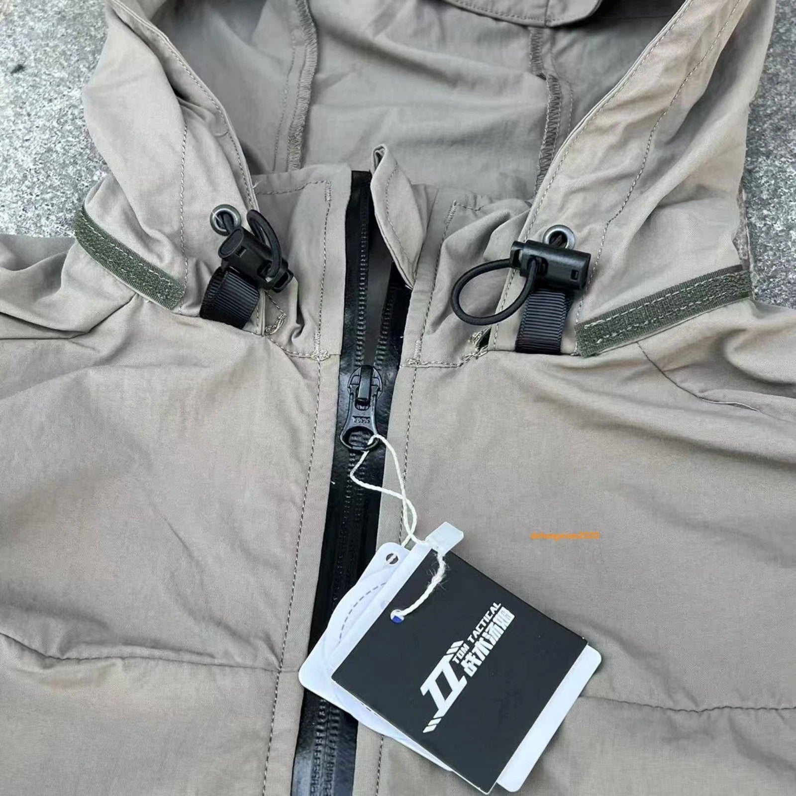 PCU L5 Tactical Nylon SoftShell Zipper Hoodie Coat Hiking Waterproof Gray Jacket 07FC0E-D4 - KOEEK